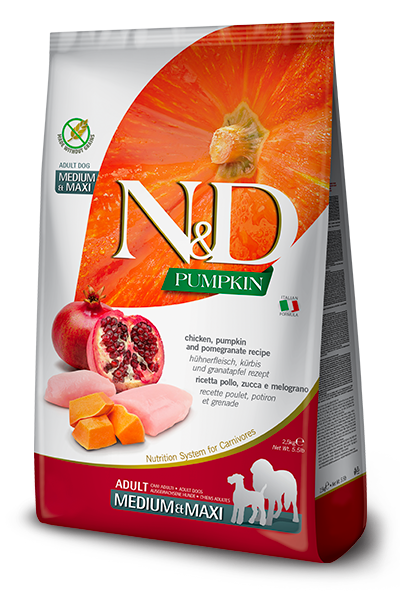 N&D Pumpkin Chicken, Pumpkin and Pomegranate Adult Medium & Maxi 12kg